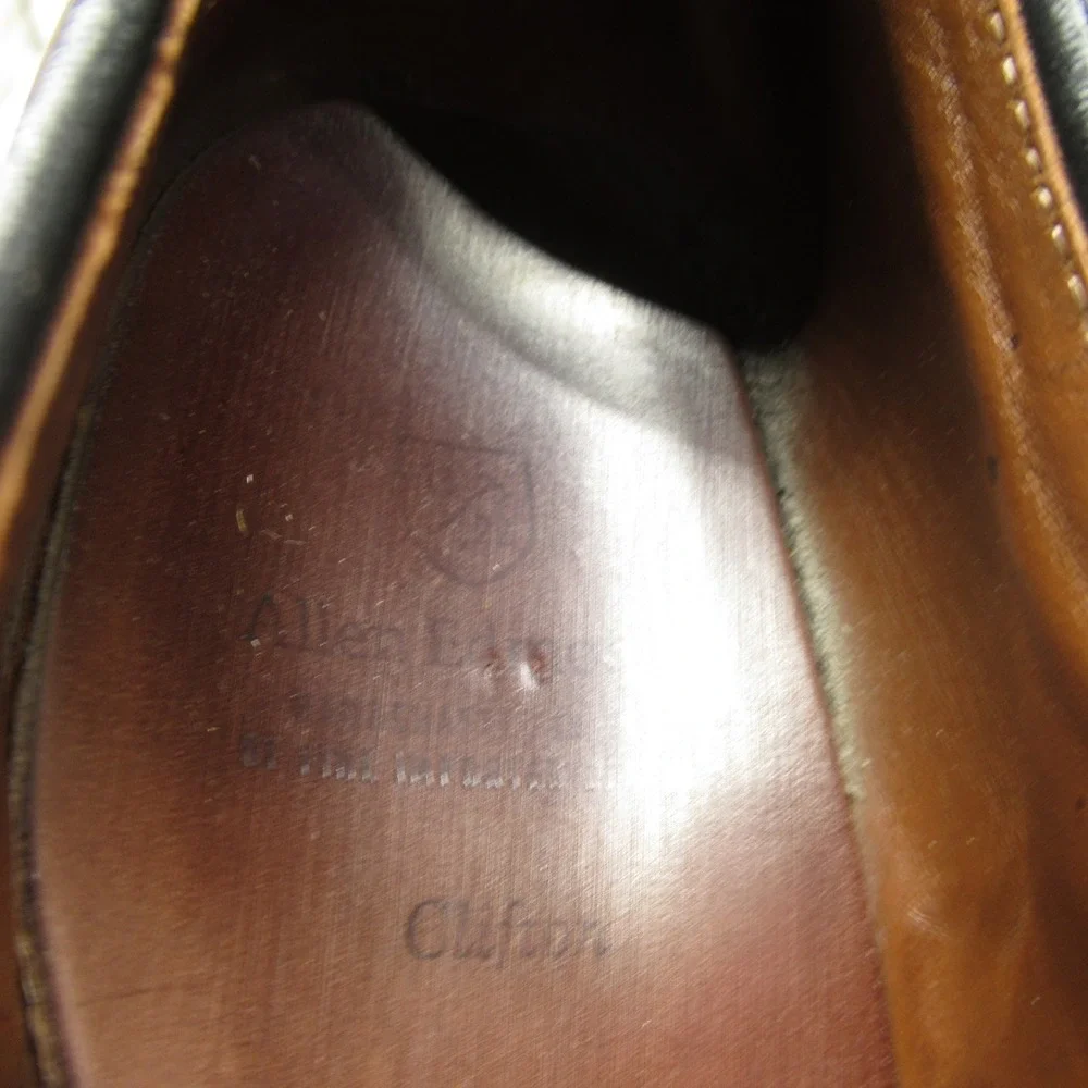 Allen Edmon Clifton Dress Shoes Mens‎ 9.5 D Black Leather Cap Blucher Oxford USA